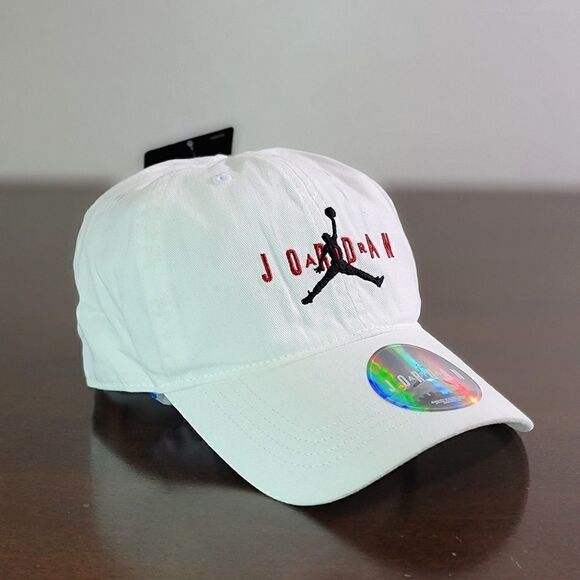 Air Jordan Retro OG 1 3 4 5 6 8 11 13 Bred Hat Cap Infrared Jumpman White Black - Picture 1 of 8